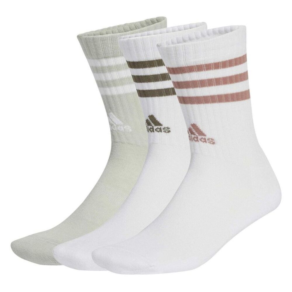 Adidas Childrens/Kids 3 Stripes Socks (Pack of 3) / White